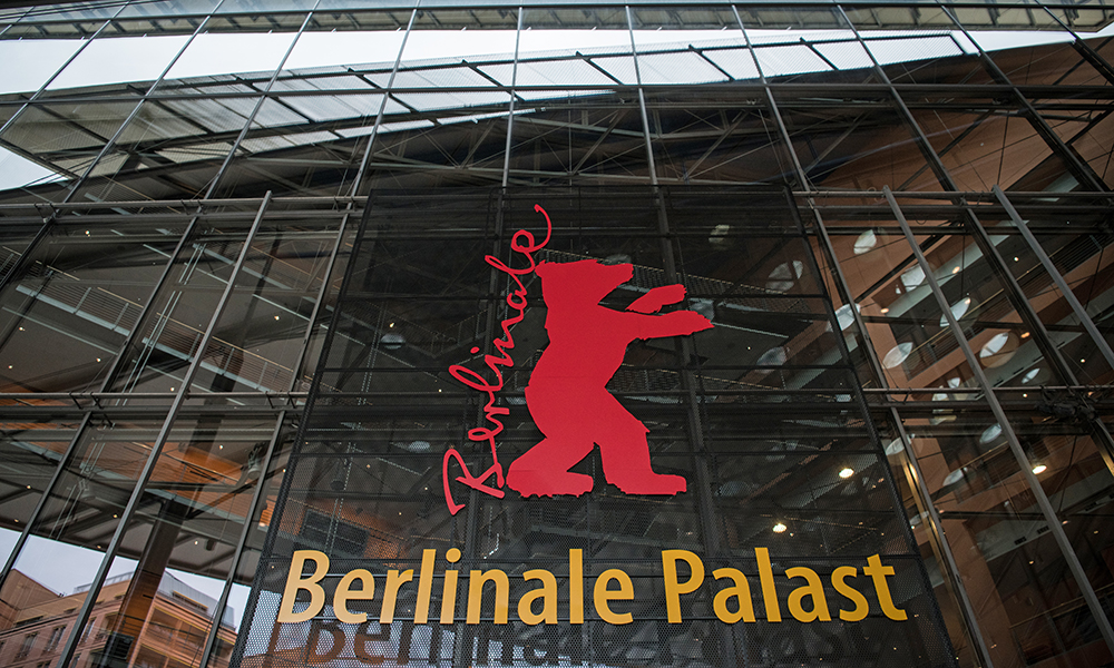 The Berlinale Bear, logo of the Berlinale Film Festival, is seen at the Berlinale Palace as preparations are under way for the film festival in Berlin.—AFP photos