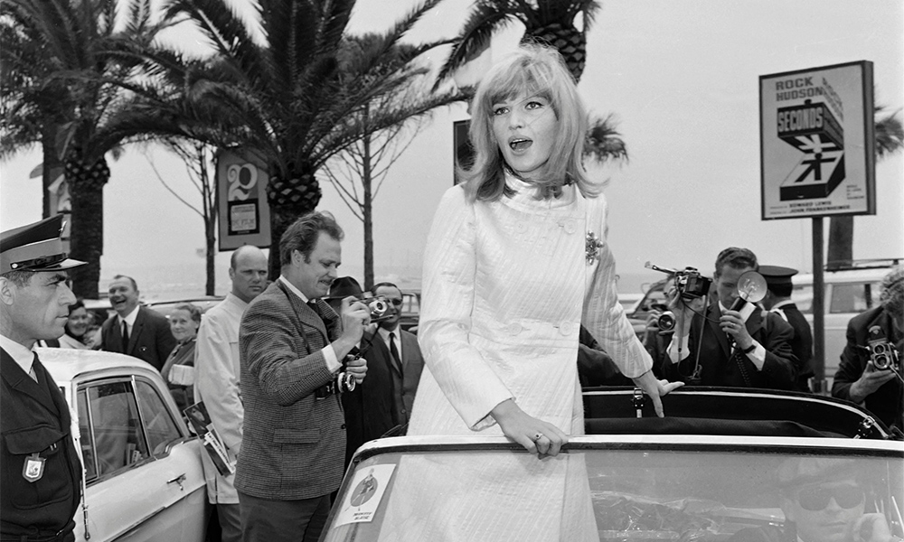 This file photo taken on May 7, 1966 shows Italian actress Monica Vitti arriving at the Carlton hotel during the 19th Cannes Film Festival in Cannes.