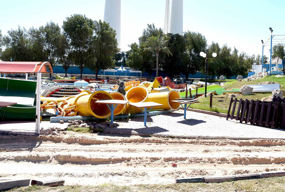 KUWAIT: This file photo shows ruins of the Aqua Park in Kuwait City after it was demolished. - Photo by Fouad Al-Shaikh