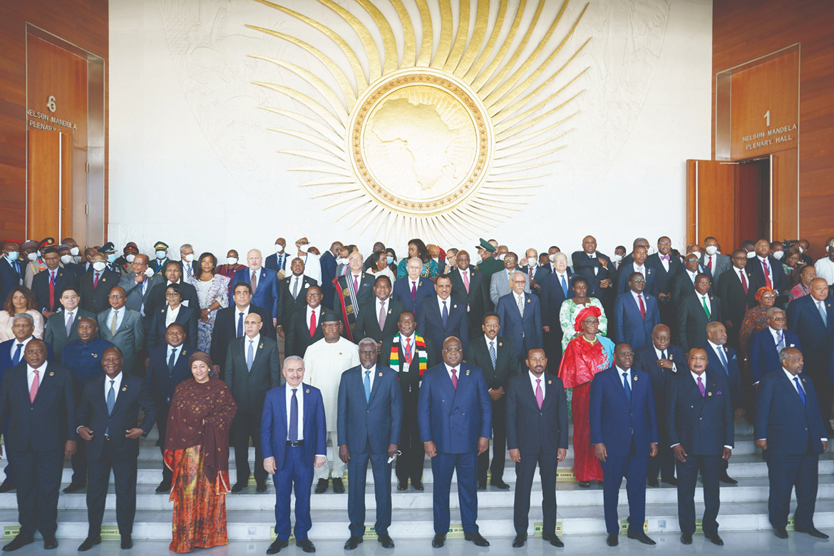 ADDIS ABABA, Ethiopia: Heads of states pose for a group photo during the 35th Ordinary Session of the African Union (AU) Summit in Addis Ababa, Ethiopia, yesterday. - AFP