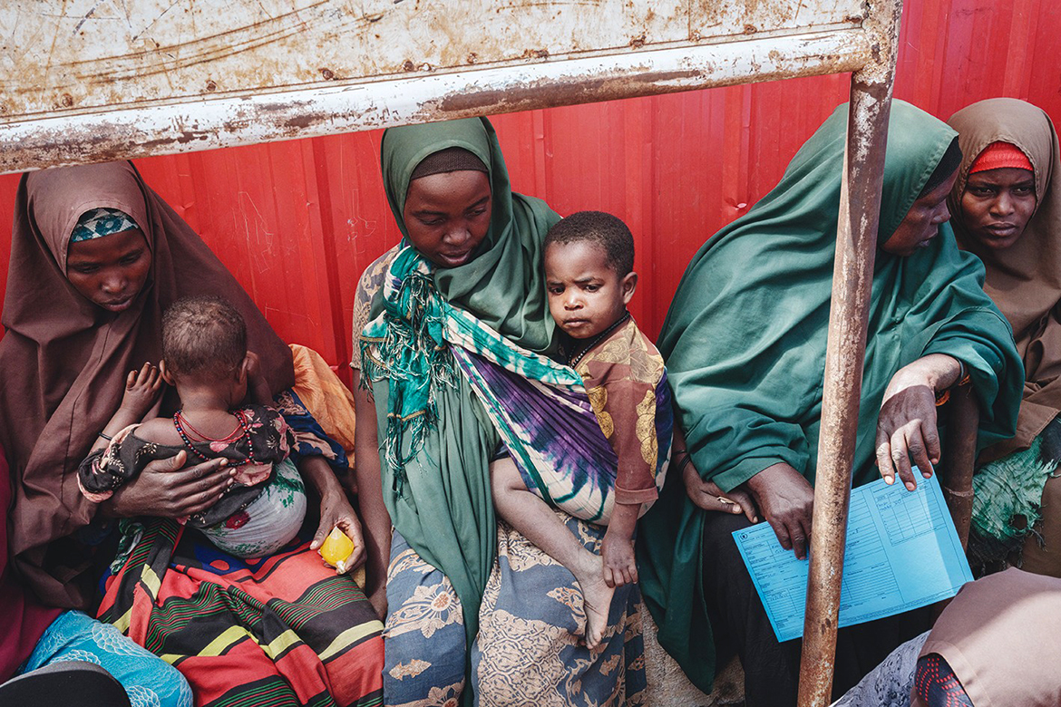 BAIDOA: Mothers wait for high nutrition foods and health services at Tawkal 2 Dinsoor camp for internally displaced persons (IDPs) in Baidoa, Somalia.- AFP