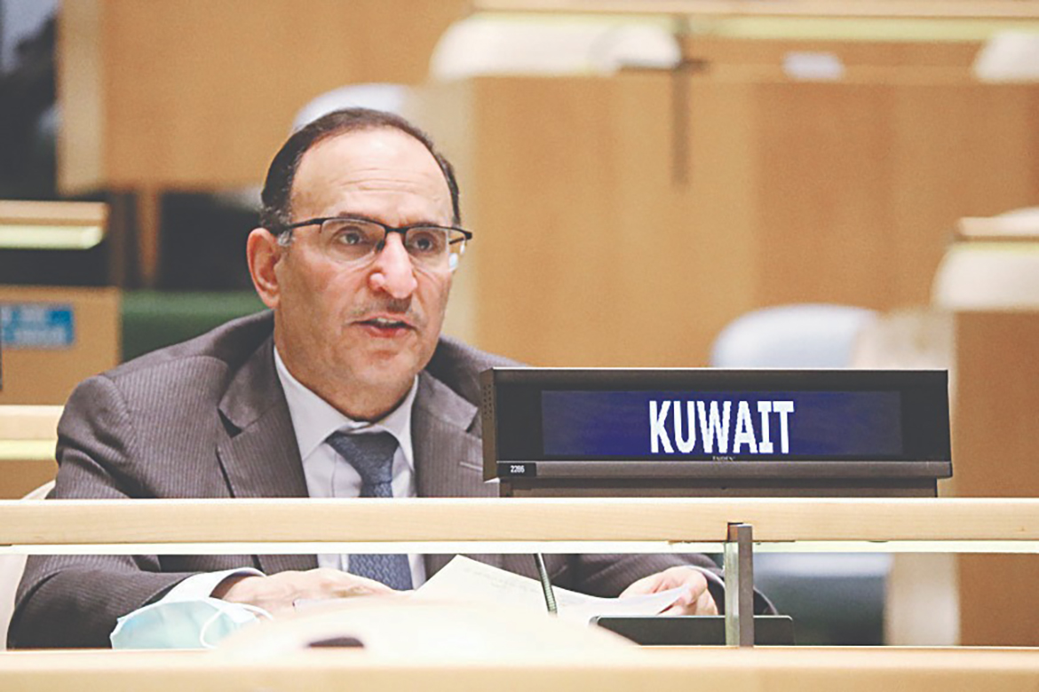 NEW YORK: Ambassador Mansour Al-Otaibi speaks at the UN.-KUNA