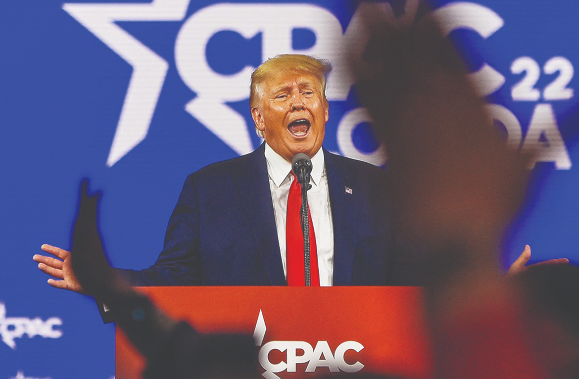 ORLANDO: Former US President Donald Trump speaks at the Conservative Political Action Conference 2022 (CPAC) on Saturday. - AFP