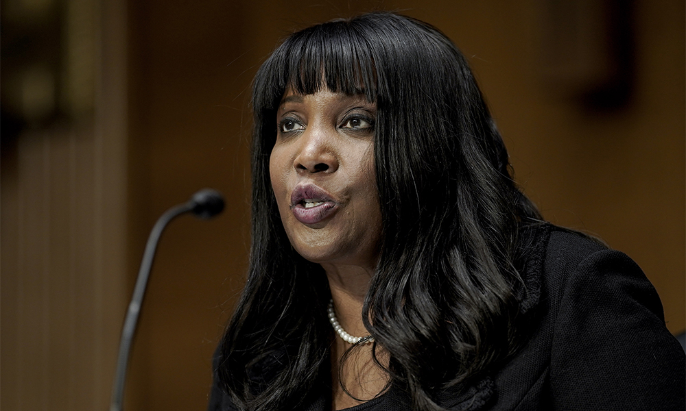 WASHINGTON: Lisa DeNell Cook, nominated to be a Member of the Board of Governors of the Federal Reserve System, testifies before a Senate Banking, Housing and Urban Affairs Committee confirmation hearing. — AFP