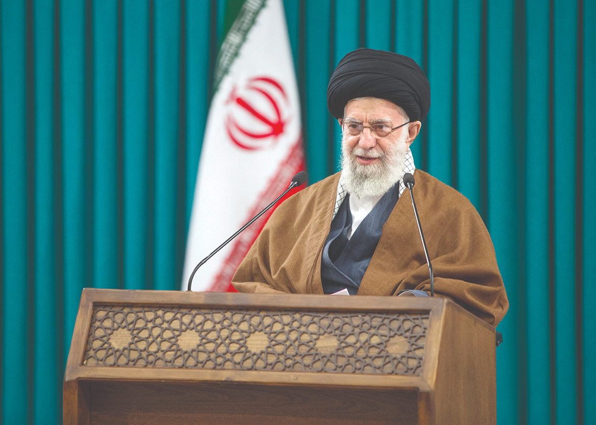 TEHRAN:  Iran's Supreme Leader Ayatollah Ali Khamenei speaks during a live TV speech in Tehran yesterday. - AFP