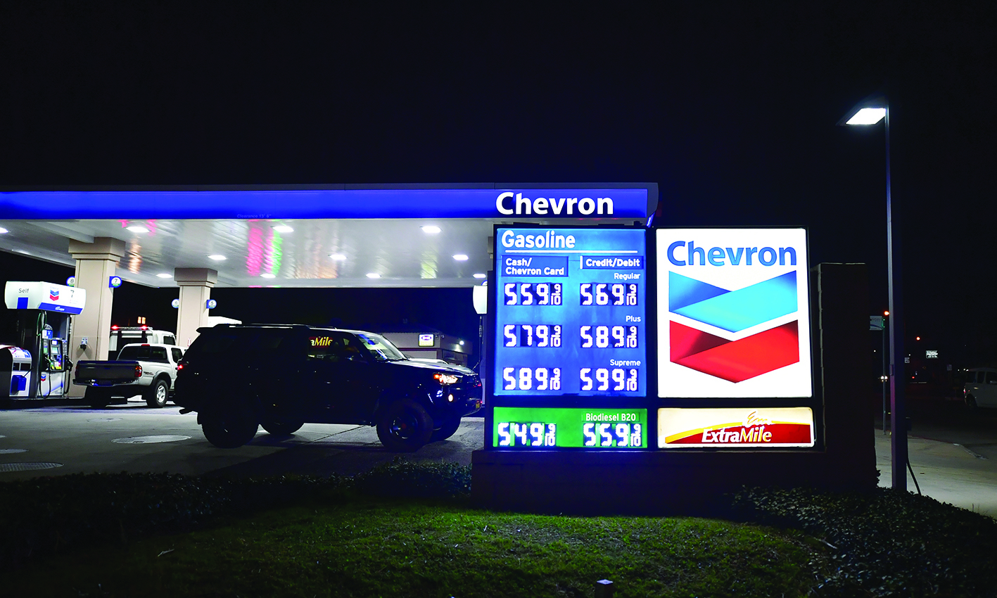 MONTEREY PARK, US: Prices for gas and diesel fuel, over $5 a gallon, are displayed at a petrol station in Monterey Park, California on Friday.-AFPn