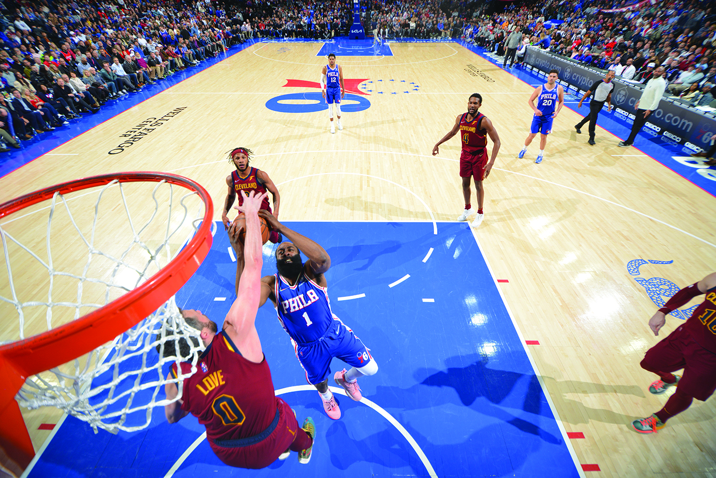 PHILADELPHIA: James Harden #1 of the Philadelphia 76ers shoots the ball against the Cleveland Cavaliers on March 4, 2022 at Wells Fargo Center in Philadelphia. - AFP n