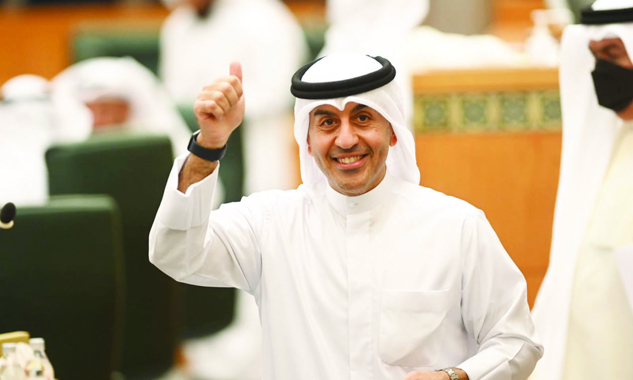 KUWAIT: Minister of Public Works Ali Al-Mousa gestures during a National Assembly session yesterday. - Photo by Yasser Al-Zayyatn