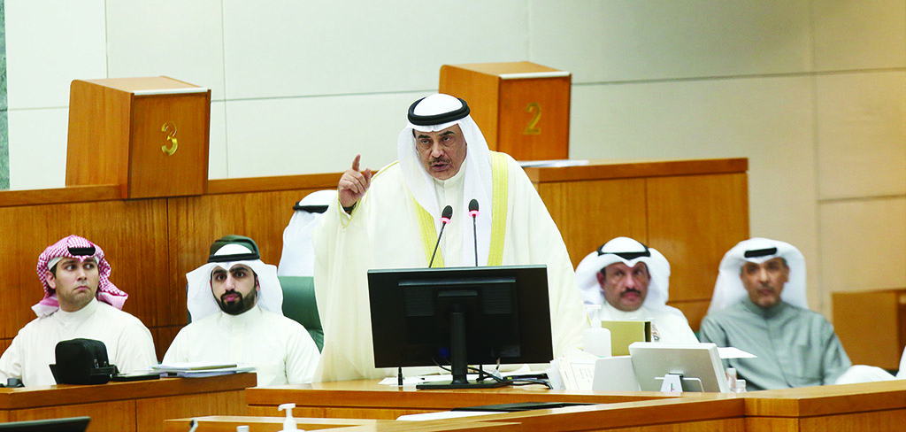 KUWAIT: HH the Prime Minister Sheikh Sabah Al-Khaled Al-Sabah speaks during a National Assembly session on Tuesday. - Photo by Yasser Al-Zayyat