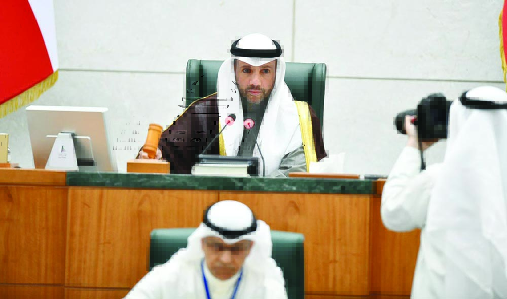 KUWAIT: National Assembly Speaker Marzouq Al-Ghanem is seen during a special parliamentary session yesterday. - Photo by Yasser Al-Zayyatn