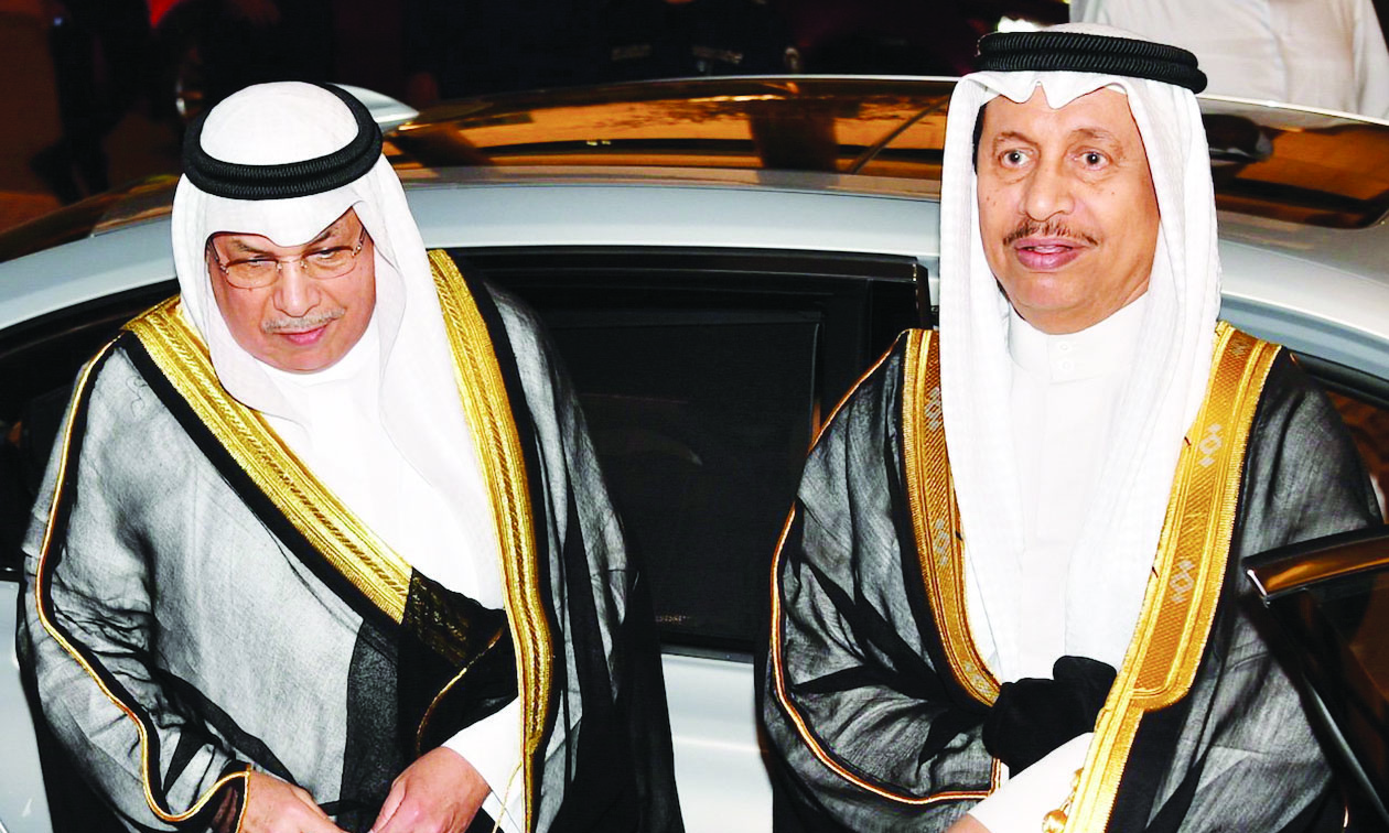 KUWAIT: Former prime minister HH Sheikh Jaber Al-Mubarak Al-Sabah (right) and former defense minister Sheikh Khaled Al-Jarrah Al-Sabah are seen in this file photo. n