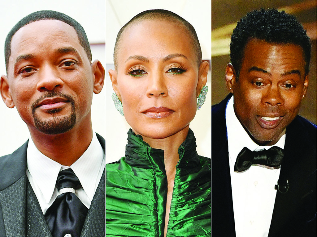 This combination of pictures shows US actors Will Smith, Jada Pinkett Smith and Chris Rock. - AFP