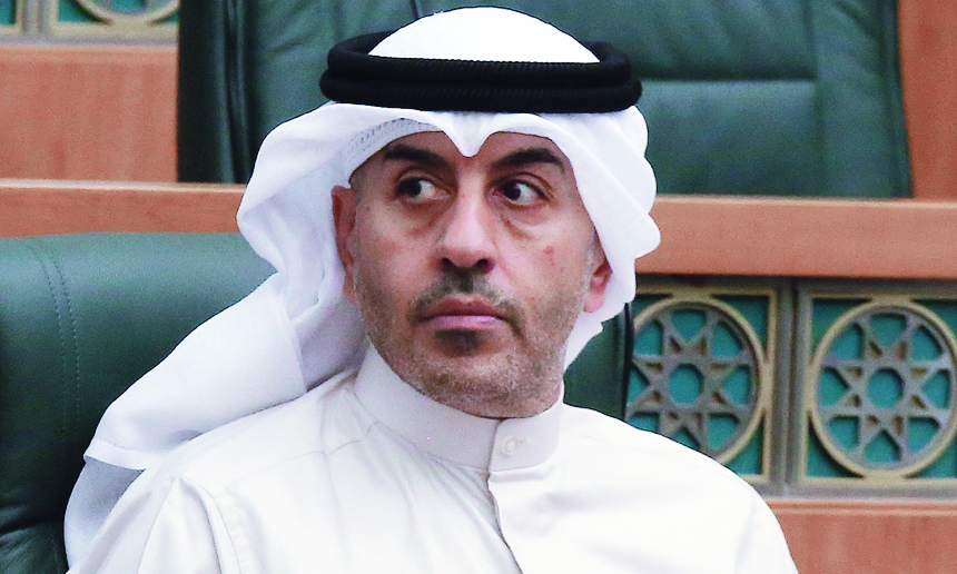KUWAIT: Minister of Public Works Ali Al-Mousa attends yesterday's parliament session.n