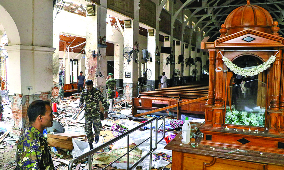 COLOMBO: File photo shows a string of blasts ripped through high-end hotels and churches holding Easter services in Sri Lanka on April 21, 2021 killing at least 150 people, including 35 foreigners.n