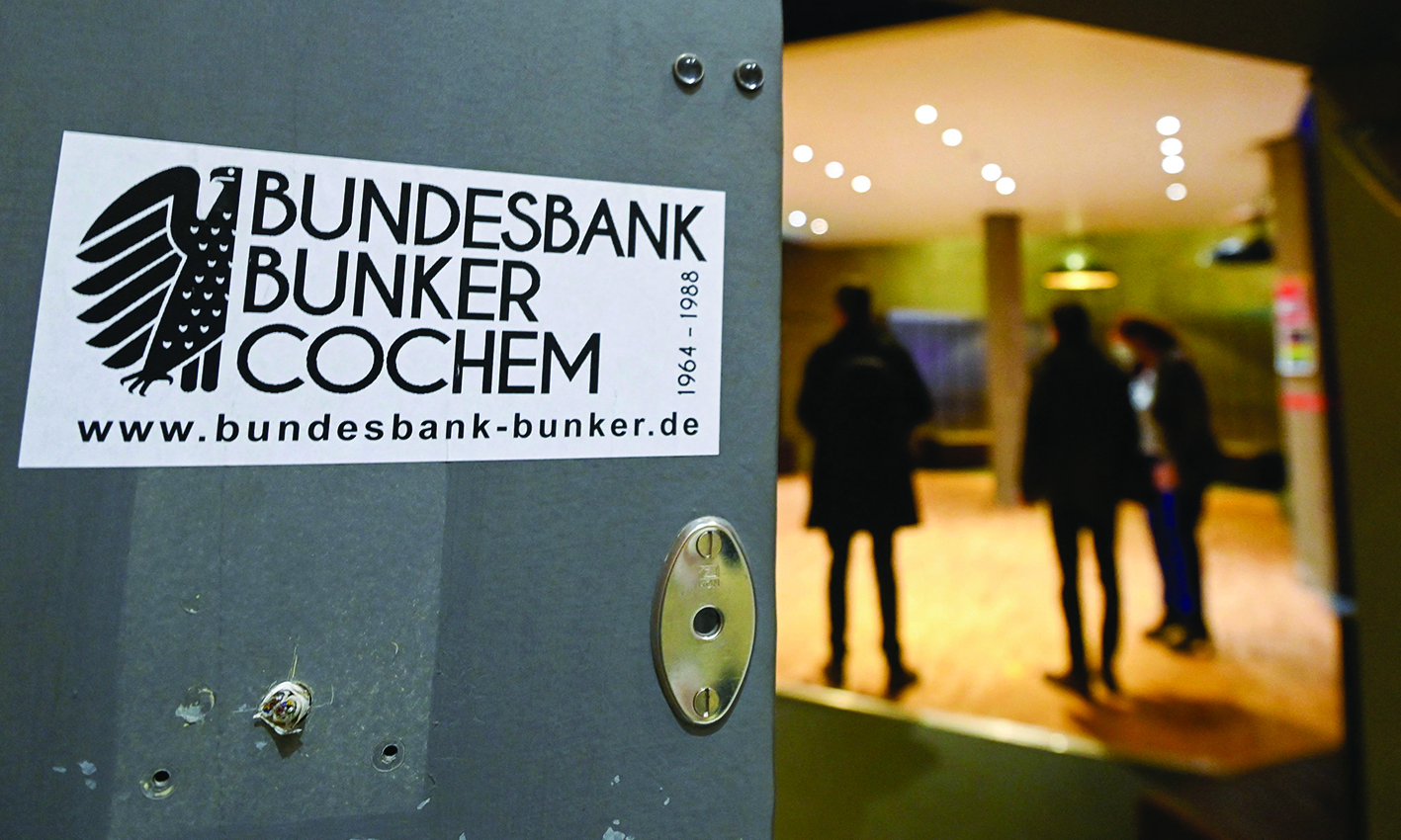 COCHEM, Germany: Visitors are seen in a former vault of the Bundesbank Bunker Museum on Feb 8, 2022.  - AFP photos