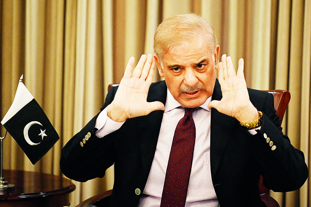 ISLAMABAD: In this file photo, Pakistan's opposition leader Shehbaz Sharif gestures as he speaks during a news conference in Islamabad. Pakistan lawmakers on April 11, 2022 elected Shehbaz Sharif as the country's new prime minister.- AFP