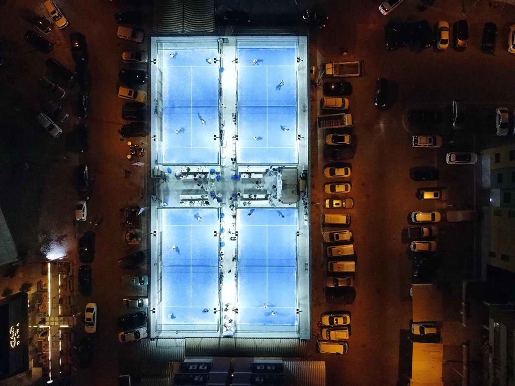 KUWAIT: An overhead picture of a padel court in Kuwait. – Photos by Yasser Al-Zayyat and KUNA