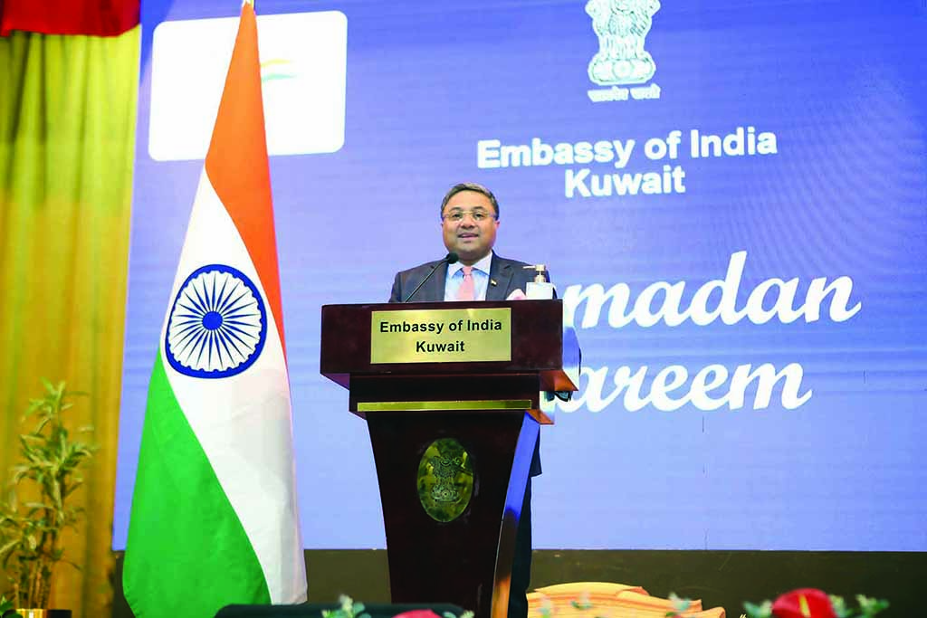 KUWAIT: Indian Ambassador Sibi George delivers a message on the occasion of holy month of Ramadan on Tuesday. - Photo by Yasser Al-Zayyat
