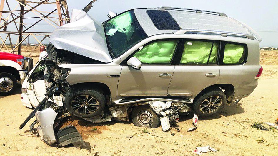 KUWAIT: The two vehicles involved in the crash.