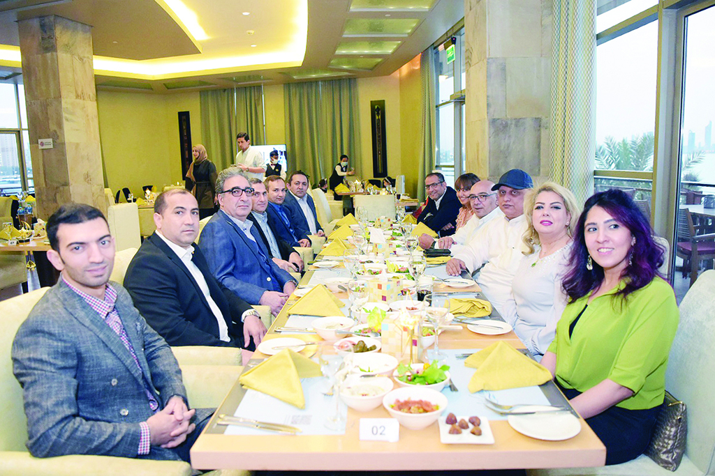 KUWAIT: Azerbaijani Ambassador to Kuwait Elkhan Gahraman with media representatives during the iftar.