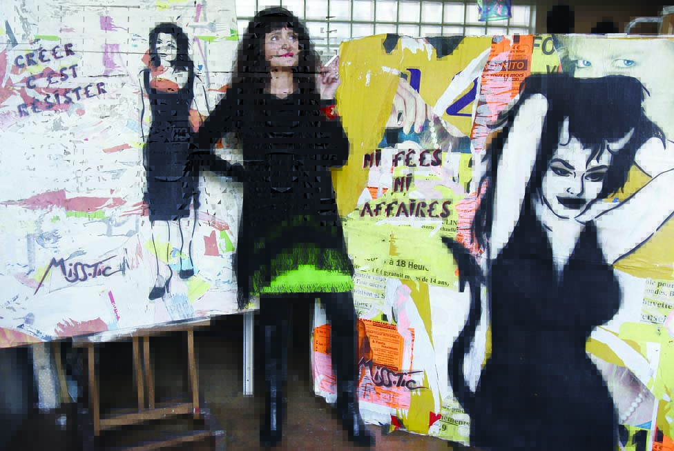 This file photo shows French artist Miss.Tic posing in her studio in Paris.-AFP photos