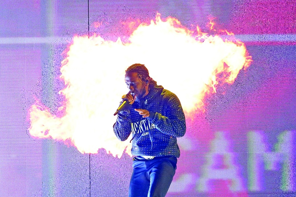 In this file photo US singer-songwriter and rapper Kendrick Lamar performs during the BRIT Awards 2018 ceremony and live show in London.—AFP