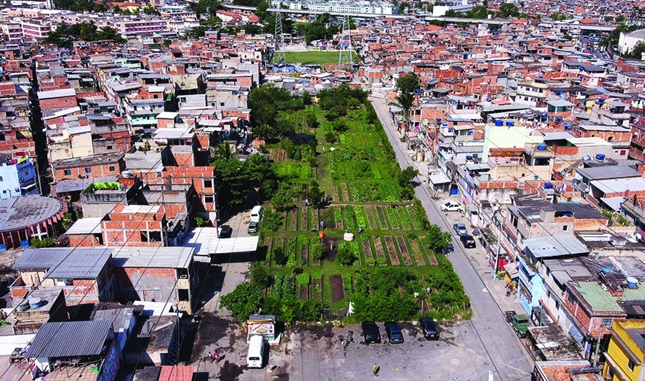 Aerial view of an urban garden in the Manguinhos favela in Rio de Janeiro on May 4, 2022. – AFP photos