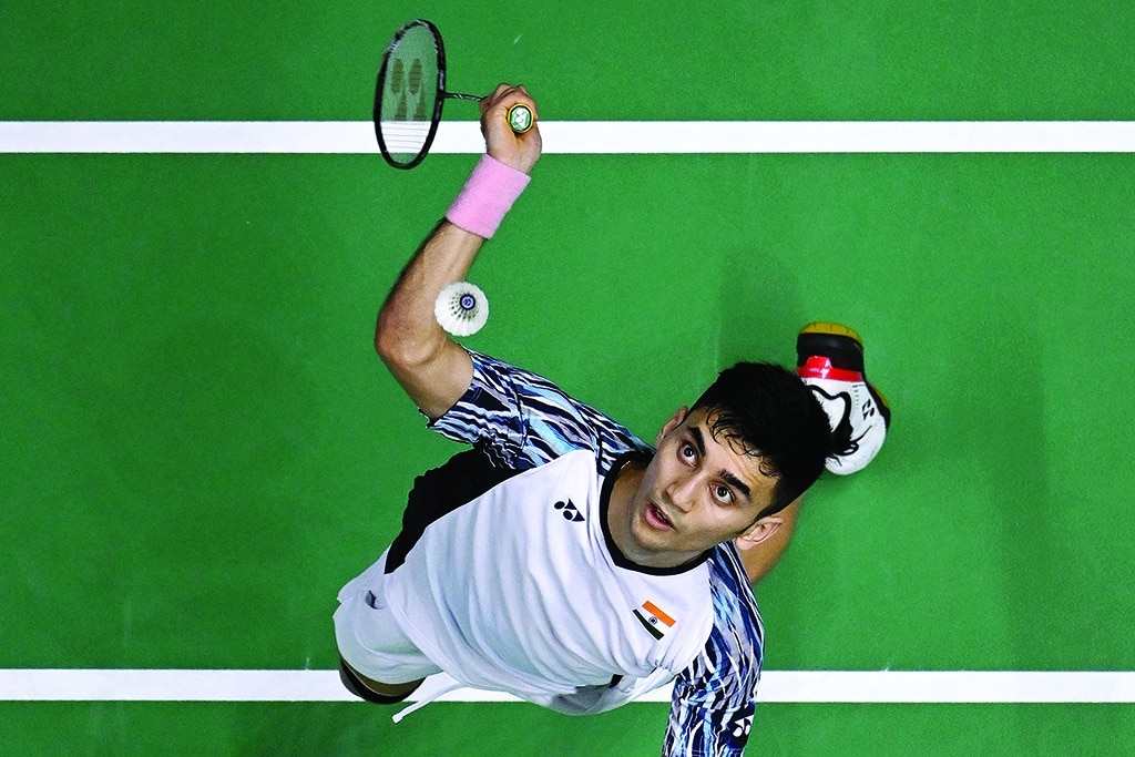 BANGKOK: India's Lakshya Sen hits a return against Indonesia's Anthony Sinsuka Ginting during the men's finals of the Thomas and Uber Cup badminton tournament in Bangkok on May 15, 2022. - AFP