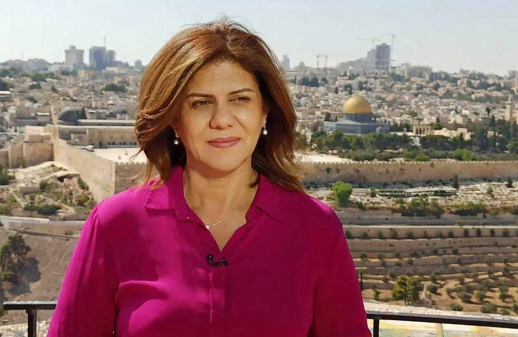 An undated handout photo released by the Doha-based Al-Jazeera TV shows the channel's veteran journalist Shireen Abu Aqleh during one of her reports from Jerusalem. – AFP