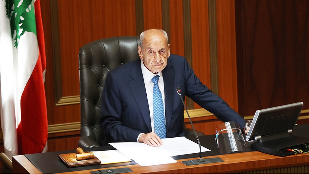 BEIRUT: Lebanon's parliament speaker Nabih Berri presides over the first session of the newly-elected assembly at its headquarters on May 31, 2022. - AFP