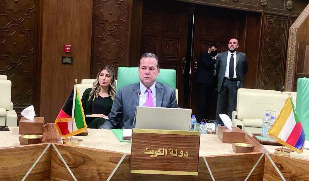 Head of Kuwait's delegation to the meeting deputy permanent representative at the Arab League, Falah Al-Mutairi.