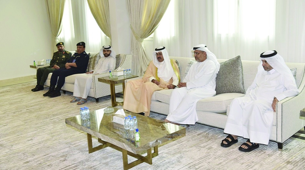 KUWAIT: Minister of Interior Sheikh Ahmad Nawaf Al-Ahmad Al-Jaber Al-Sabah offers condolences to UAE Ambassador to Kuwait Dr Matar Al-Niyadi. - KUNA photos