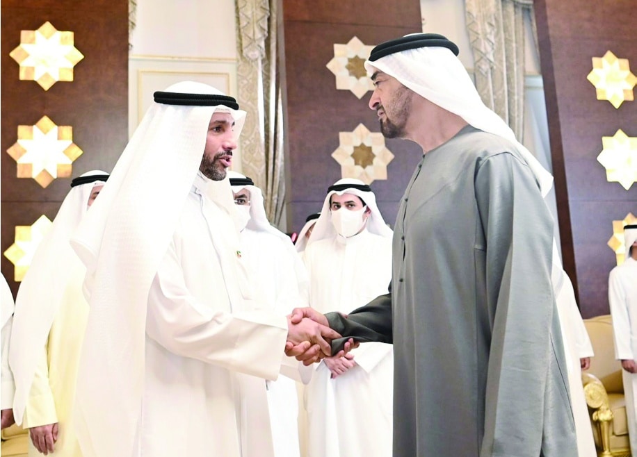 ABU DHABI: Kuwaiti National Assembly Speaker Marzouq Al-Ghanem offers condolence to UAE President Sheikh Mohamed bin Zayed Al Nahyan. - National Assembly photos