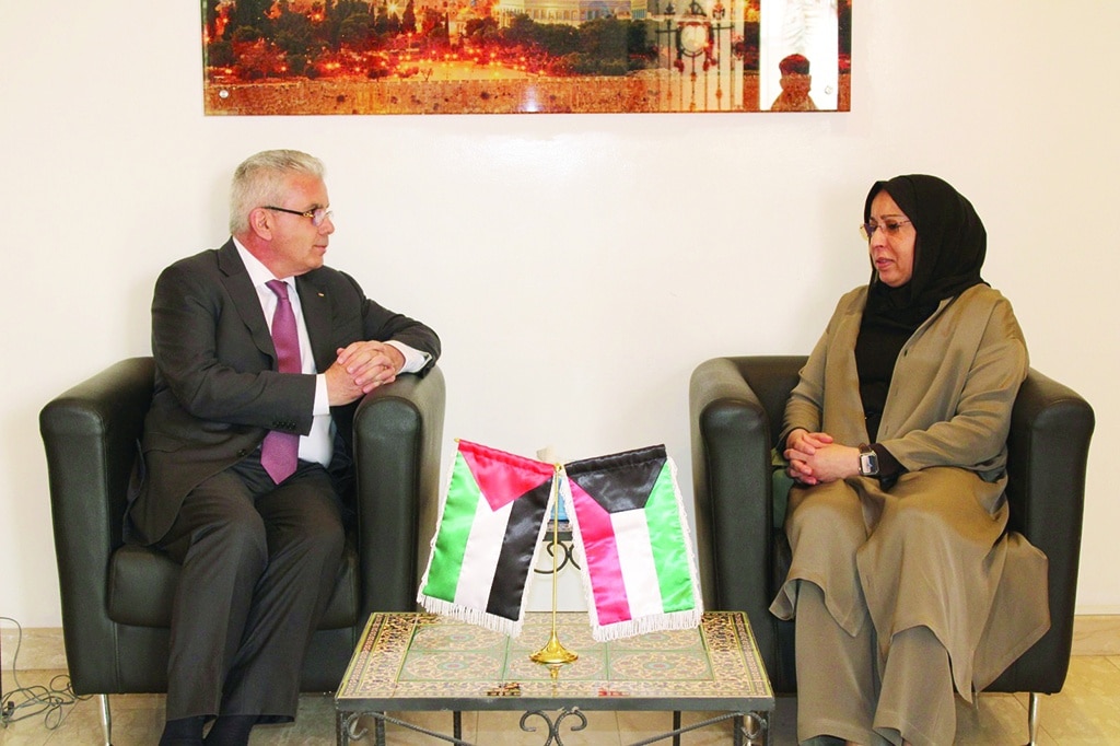 KUWAIT: Sheikha Fadiya Saad Al-Abdullah Al-Sabah offers condolences to Ambassador of Palestine to Kuwait Rami Tahboub.