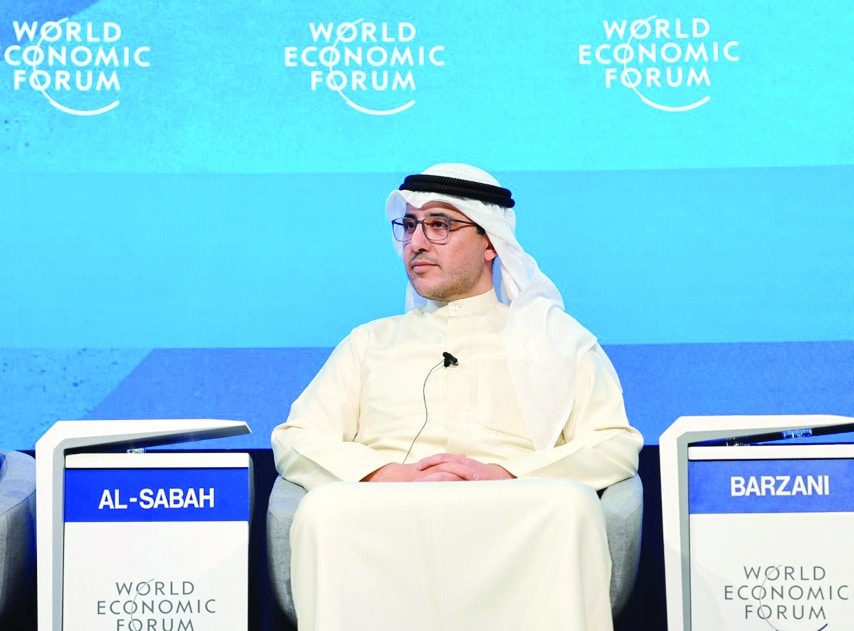 DAVOS: Kuwait's Foreign Minister Sheikh Dr Ahmad Nasser Al-Sabah attends the session. - KUNA