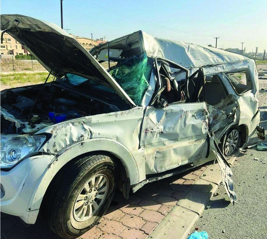 KUWAIT: The vehicle involved in the fatal accident.