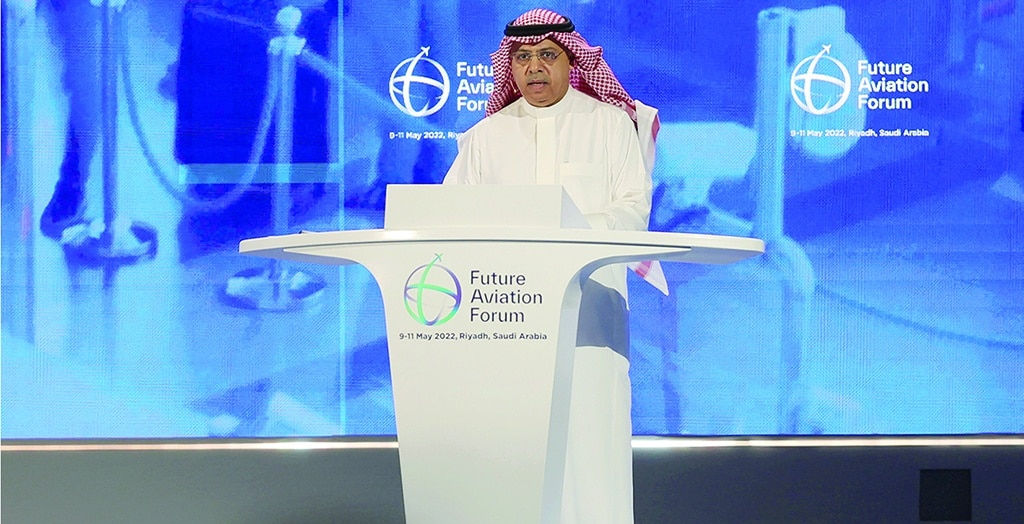 RIYADH: President of Saudi Arabia's General Authority of Civil Aviation (GACA) Abdulaziz al-Duailej speaks at the Future Aviation Forum in Riyadh, on May 9, 2022. – AFP photos