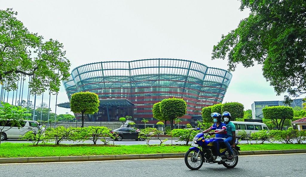 COLOMBO, Sri Lanka: This picture taken on May 5, 2022 shows the Nelum Pokuna Mahinda Rajapaksa Theatre, built with the help of Chinese investment, in Colombo. - AFP