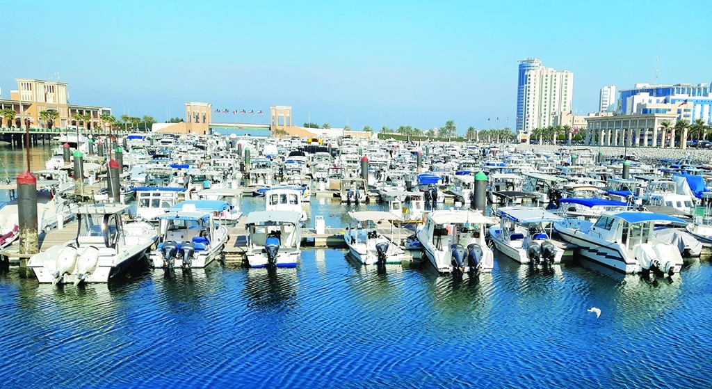 KUWAIT: Boats are moored at the Souq Sharq marina. – Photo by Fouad Al-Shaikh
