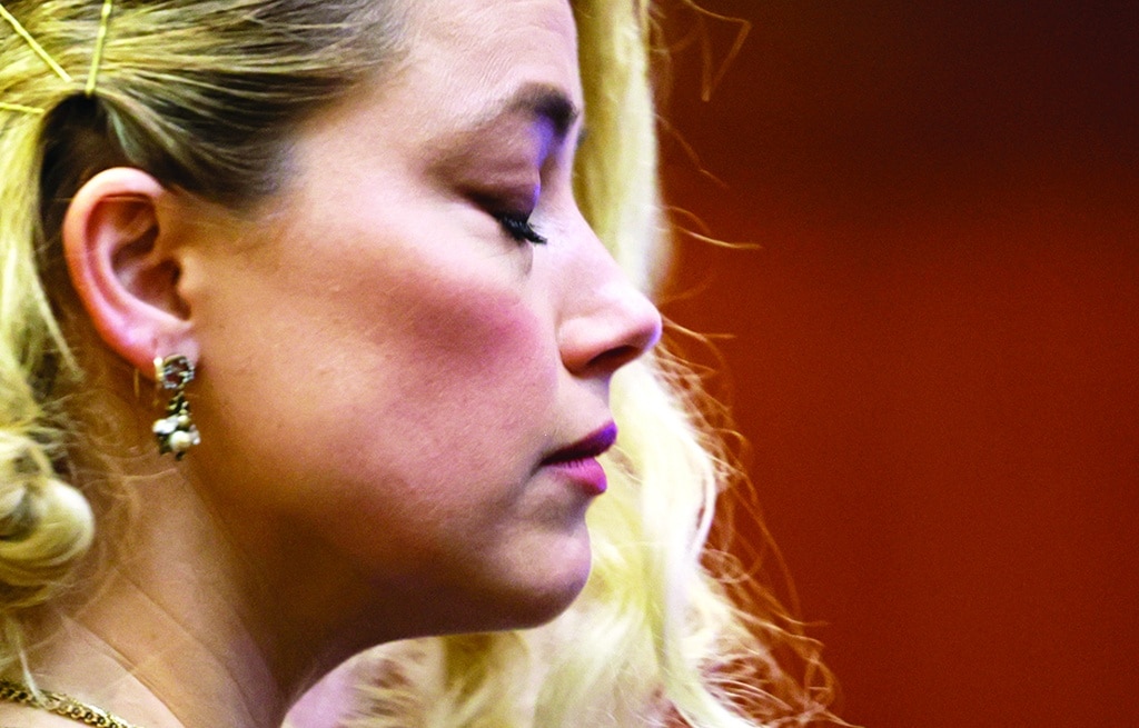 US actress Amber Heard waits before the jury announced a split verdict in favor of both Johnny Depp and Amber Heard.