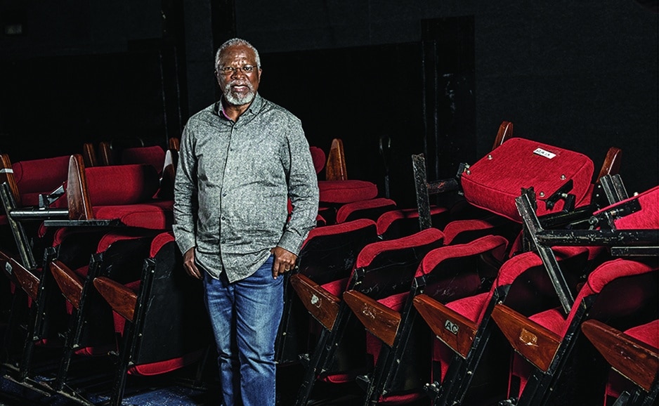 South African stage and movie actor John Kani, 79, who is also an author, director and play-writer, pose for a portrait in the backstage of the Johannesburg Theatre in Johannesburg.—AFP