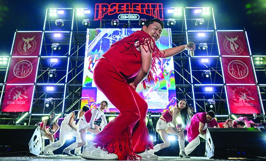 In this picture taken on May 27, 2022, South Korean singer and producer Psy performs his biggest hit song, ‘Gangnam Style’, during a concert at an outdoor venue in the grounds of the Korea University in Seoul. – AFP photos