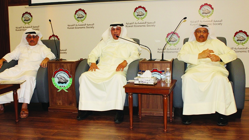 KUWAIT: (From the left) Abdulrahman Al-Mukhaizeem, Nader Al-Obeid, Nabil Al-Obaidi are pictured during a seminar in cooperation with Sahheh Initiative Group under the title 'A new vision to push Kuwaiti sport into the world'.