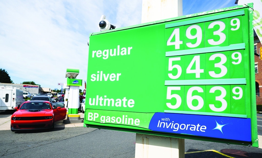 MCLEAN,US: In this file photo taken on June 10, 2022, a sign displays the price of fuel at a gas station in McLean, Virginia.-  AFP