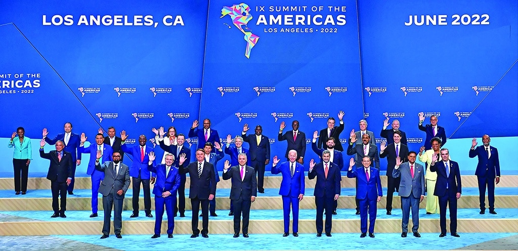 LOS ANGELES: Leaders pose for a family photo during the 9th Summit of the Americas in Los Angeles, California, June 10, 2022. – AFP
