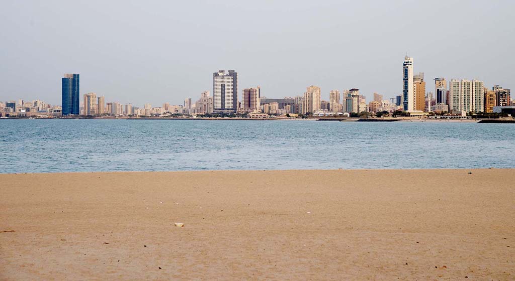 KUWAIT: A picture showing Salmiya's skyline as seen from the beach. - Photo by Fouad Al-Shaikh