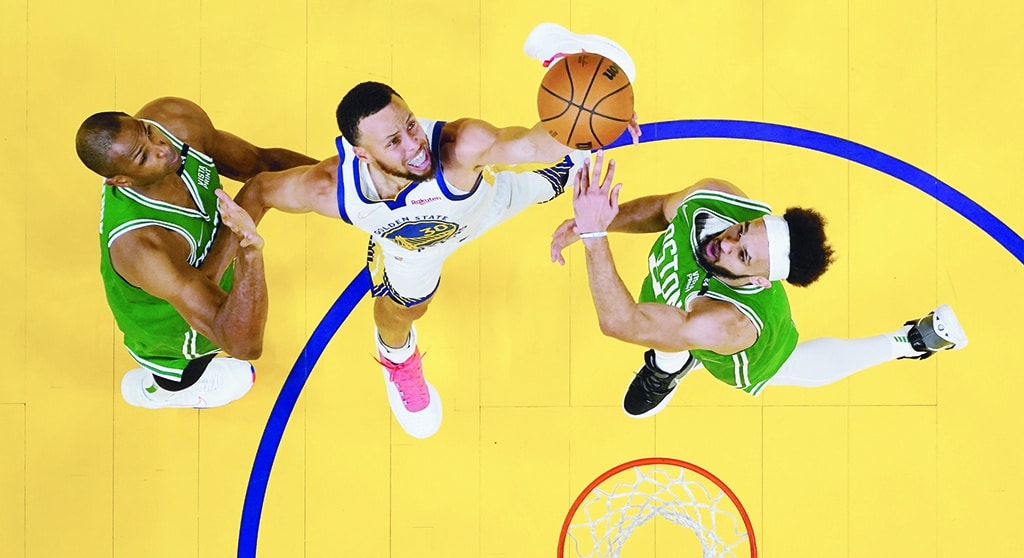 SAN FRANCISCO: Stephen Curry #30 of the Golden State Warriors shoots during the first half against the Boston Celtics in Game Two of the 2022 NBA Finals at Chase Center on June 05, 2022.- AFP