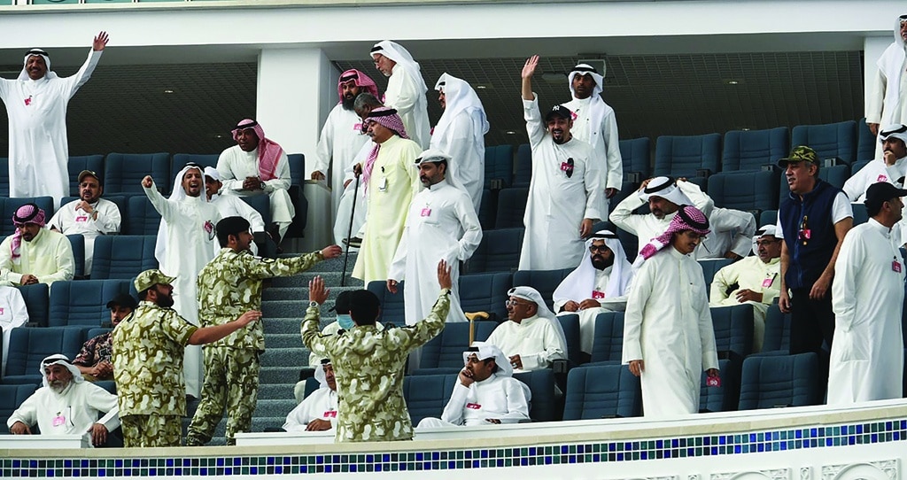 KUWAIT: Pensioners celebrate in the viewing gallery of the National Assembly on June 14, 2022 after MPs approved a draft law requiring the government to pay a KD 3,000 grant to all retired Kuwaitis. - Photo by Yasser Al-Zayyat