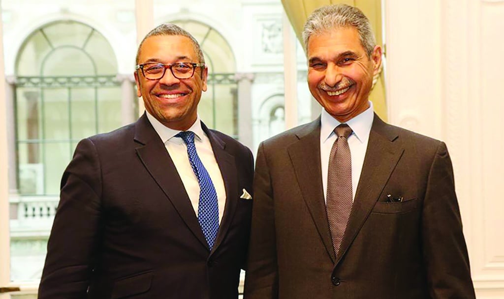 LONDON: Kuwait's Deputy Foreign Minister Majdi Al-Dhefeeri meets British Minister of State for Europe and North America James Cleverly. - KUNA