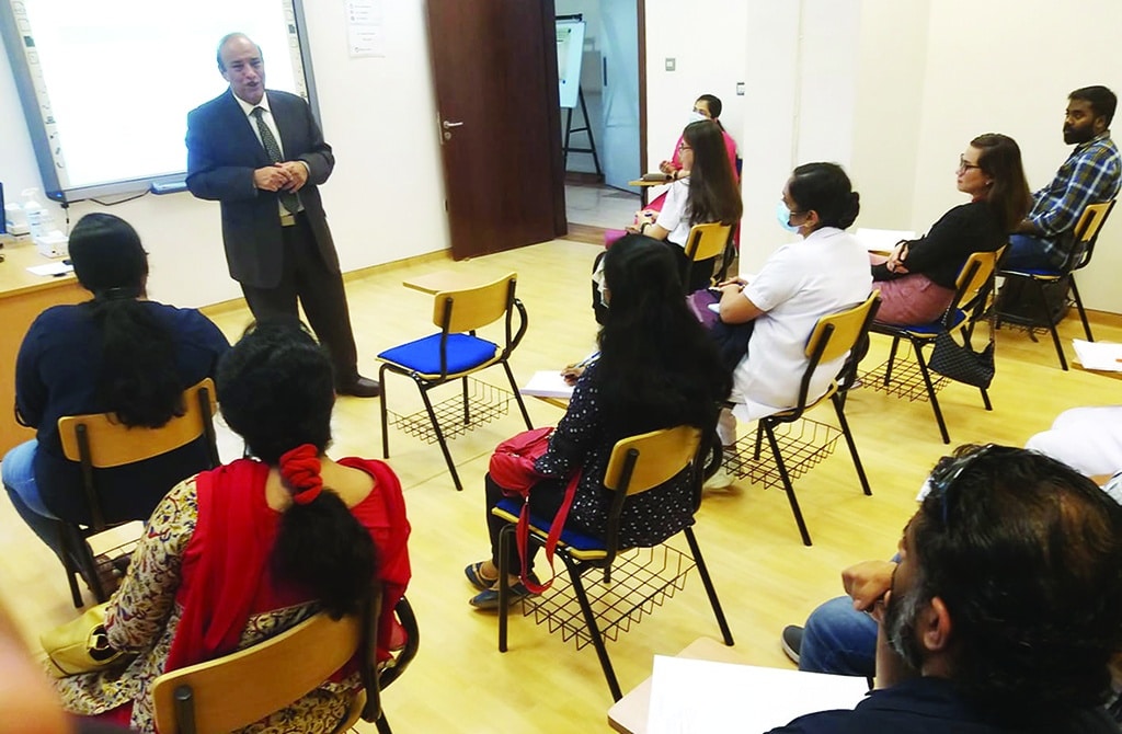 KUWAIT: Nurses receive lectures on how to communicate with cancer patients.